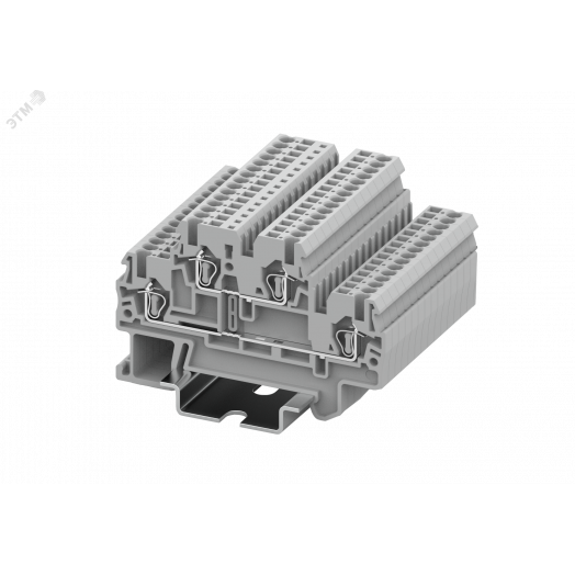 Клемма TC 2-уровневая пружинная, 1,5 мм. кв., серая