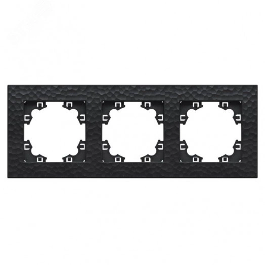 Рамка фактурная 3 поста универсальная UNIVersal Афина графит (еврослот)