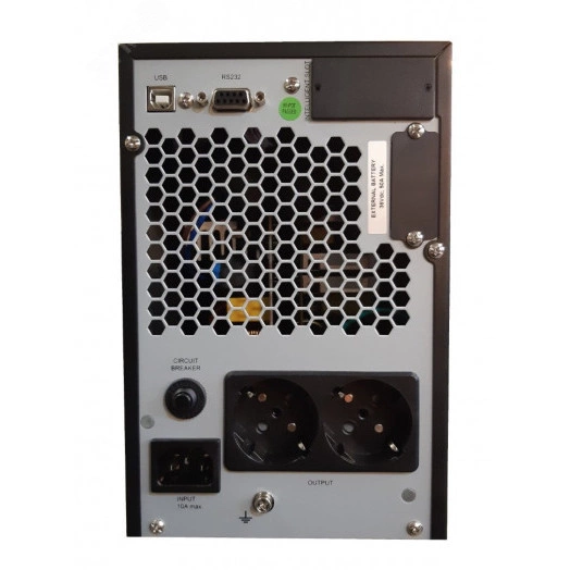 Источник бесперебойного питания Monolith Е 1000LT-12V, Оn-line, 1000 Ва/800Вт, фаза 1/1, АКБ 12В, ЗУ 12А, 2 шт. CEE7 (Евро), разъем для подключения внешних АКБ, RS-232, USB, слот для SNMP-карт / «сухих» контактов / MODBUS RTU