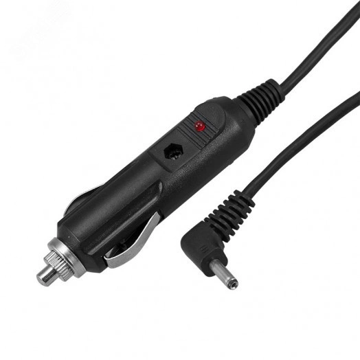 Автозарядка с индикатором, разъем 1.4х3.4, АЗУ, шнур прямой 1.5 м,