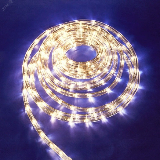 Гирлянда светодиодная Дюралайт 50м С контроллером Теплый Провод черный ULD-D50 50M/С08 IP44 WARM WHITE