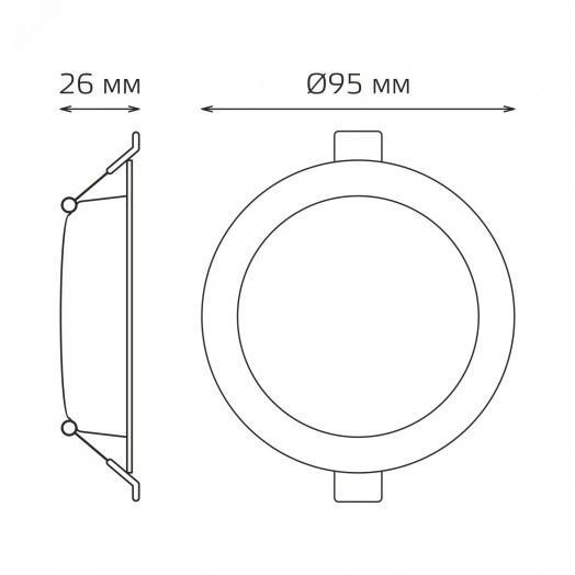 Светильник светодиодный ДВО 5 Вт 4000К 400 лм 170-260В IP20 D95х26мм монт d75мм Пластик Elementary Gauss