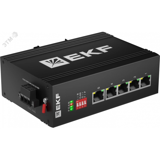 Коммутатор промышленный неуправляемый U-5GT, 5 портов 10/100/1000Base-T(X) RJ45, монтаж на динрейку TSX EKF