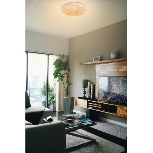 Светильник светодиодный ДБО-75 настенно-потолочный управляемый SHELL RGB 230В 3000-6500K 6000Лм 500x80мм с RGB подсветкой