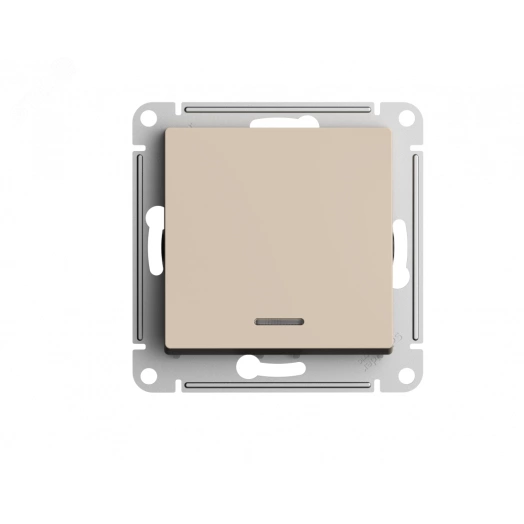 ATLASDESIGN переключатель одноклавишный с подсветкой, сх.6а, 10АХ, механизам, ПЕСОЧНЫЙ