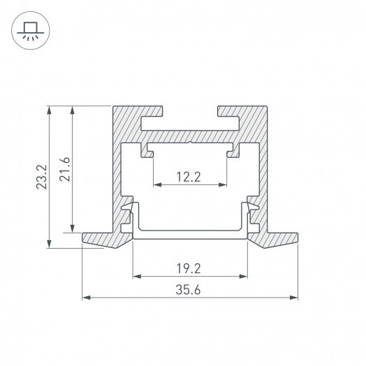 Профиль SL-LINE-3523-F-2500 WHITE (Arlight, Алюминий)