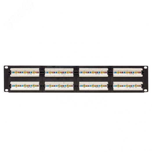 Патч-панель TERACOM PRO 19'Cat.5E 2U неэкранированная UTP 48 портов RJ-45 Dual IDC