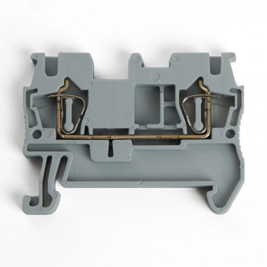 Зажим пружинный, 2-проводной проходной ЗНИ - 10,0, JXB ST 10, серый LD552-1-100