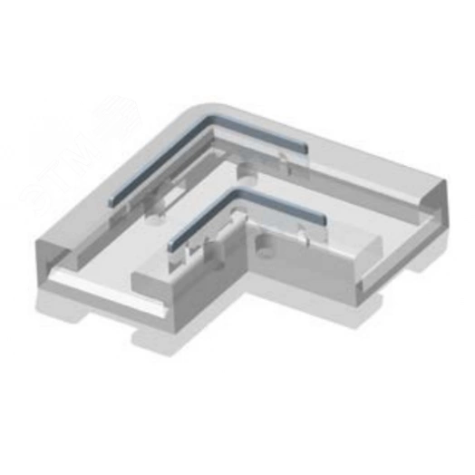 Соединитель жесткий пластиковый прозрачный для ленты COB 10 мм, лента-лента L-поворот (5 шт)
