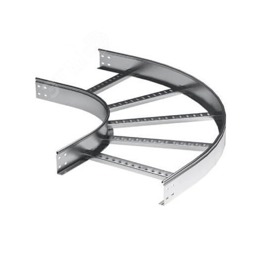 Угол горизонтальный 90 градусов 100x600 R-300, лонжерон 1,5 мм, цинк-ламельный, в комплекте с крепежными элементами и соединительными пластинами, необходимыми для монтажа