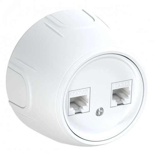 Розетка двойная компьютерная RJ45 кат.5e  Rotondo, цвет белый