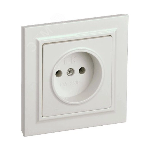 BRITE Розетка 1 пост без заземления без защитных шторок 10А в сборе РСР10-1-0-БрЖ жемчуг IEK