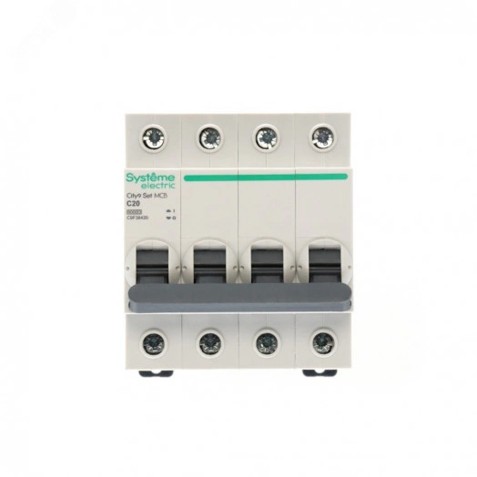 Выключатель автоматический четырехполюсный (АВ) С 20А 4P 6kA 400В City9 Set