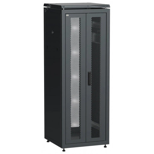 Шкаф напольный сетевой 19' LINEA N 33U 600х600мм передняя распашная перфорированная дверь задняя перфорированная черный