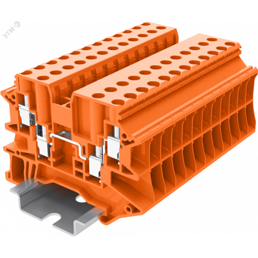 Клемма TU 2-2 винтовая, сечение 4 мм. кв., оранжевая