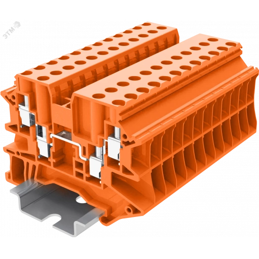 Клемма TU 2-2 винтовая, сечение 4 мм. кв., оранжевая