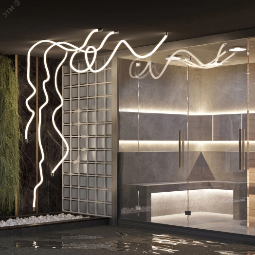 Лента герметичная MOONLIGHT-TOP-A336-D25мм 24V Warm2700 360deg (14.4 W/m, IP65, 2835, 5м, wire x1) (Вывод кабеля прямой)