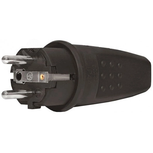 Вилка прямая однофазная (каучук) ''UNIVERSAL''