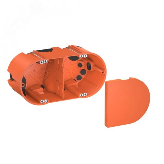 Коробка монтажная двойная 139x68, глубина 61 мм для полых стен с мембранными вводами