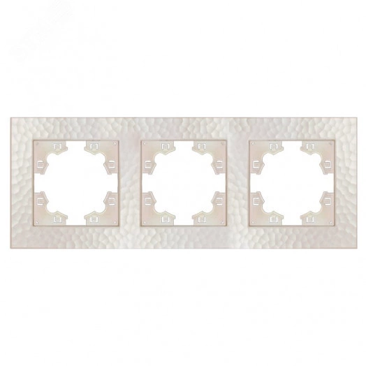 Рамка фактурная 3 поста универсальная UNIVersal Афина жемчуг (еврослот)