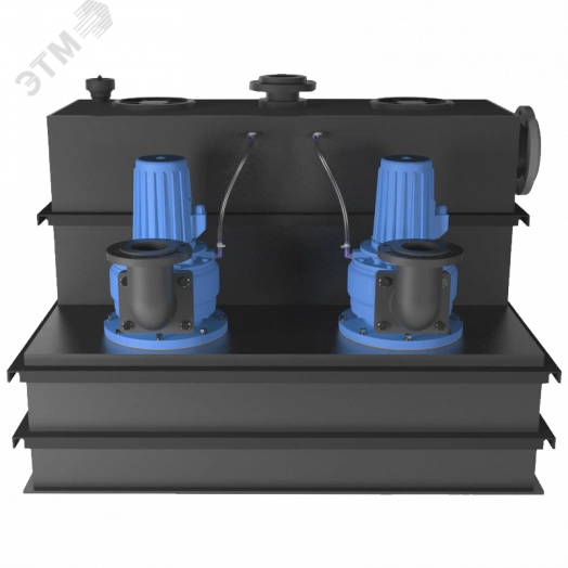 Станция насосная канализационная SANICUBIC 2 SC5.5 T с 2 двигателями с турбиной SINGLE CHANNEL и полиэтиленовым резервуаром 2х6300 Вт