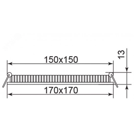 Светильник светодиодный ДВО-12w 4000K 960Лм квадратный slim белый
