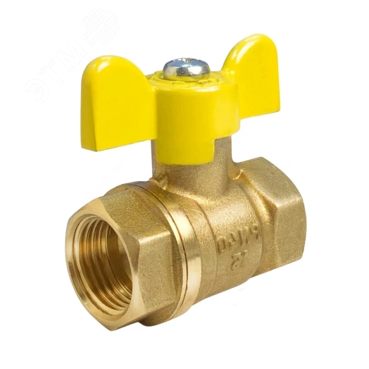 Кран шаровой для газа 11Б27фтМ 1/2' ВР латунный ручка бабочка