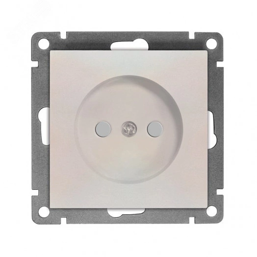 Розетка одноместная UNIVersal серия Афина б/з, с/у, з/ш, 16А, 220В, жемчуг (еврослот), механизм