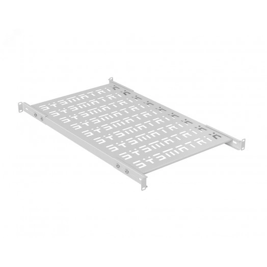 Полка SMART универсальная 19'' перфорированная. площадка 700 мм (регулировка направляющих от 620 мм до 780 мм) для напольных и настенных шкафов. цвет серый (RAL 7035) (8344s)