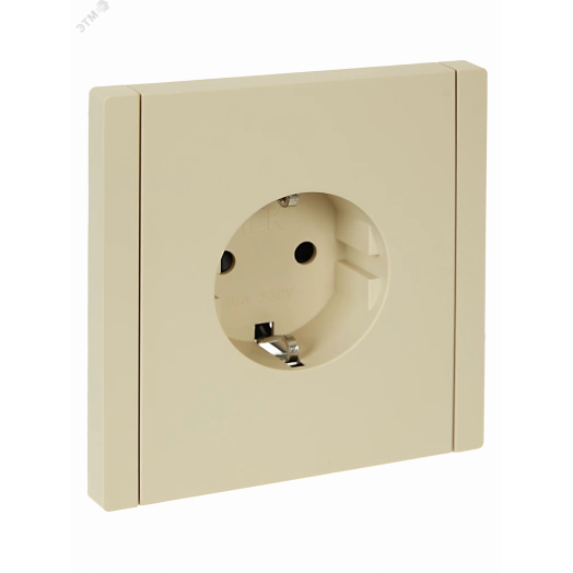 FORTE&PIANO Розетка 1-местная с заземлением с защитными шторками винтовое крепление 16А FP415 ваниль IEK