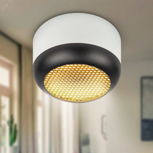 Светильник настенно-потолочный спот OL56 WH/BK под лампу GX53 белый/черный IP20