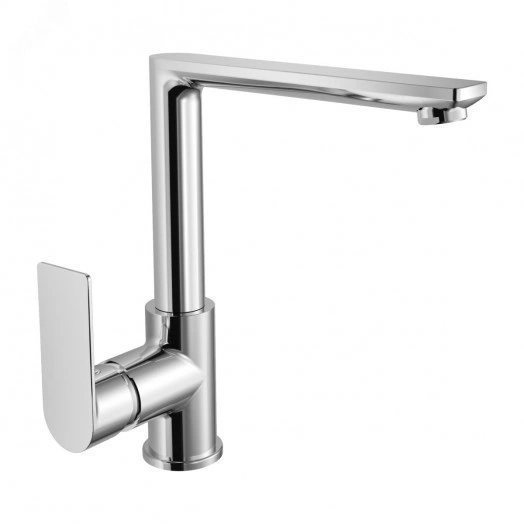 Смеситель для кухни с высоким изливом шаровый, латунь, хром