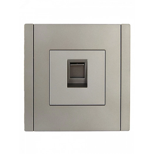 FORTE&PIANO Розетка компьютерная RJ45 кат.6 FP531 сталь IEK