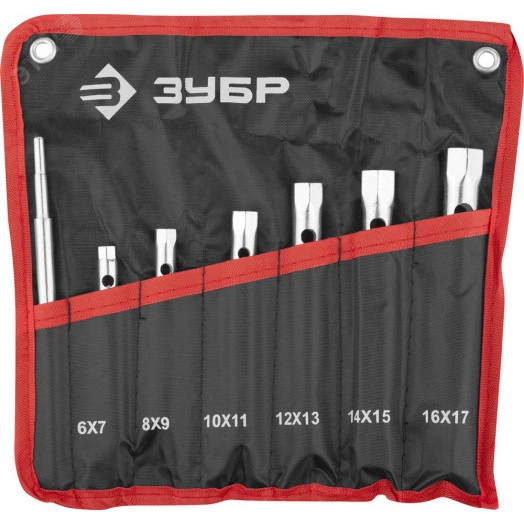 Набор ''Мастер'': Ключи торцовые, трубчатые двухсторонние, 6-17мм, с воротком, 7шт