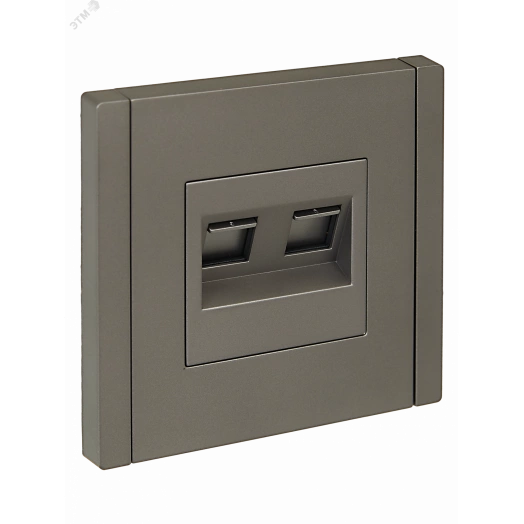 FORTE&PIANO Розетка двойная RJ11+RJ45 кат.5E FP535 сталь IEK