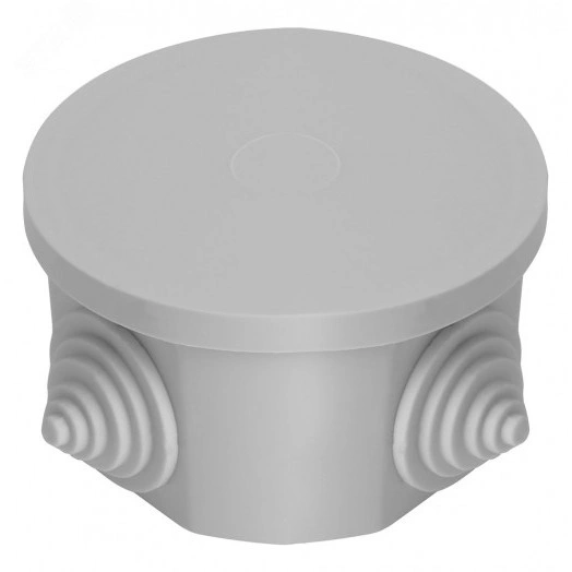 Коробка разветвительная 75*75*40мм, 4 ввода, IP44, светло-серая, EBX20-34-44 (GE41237)