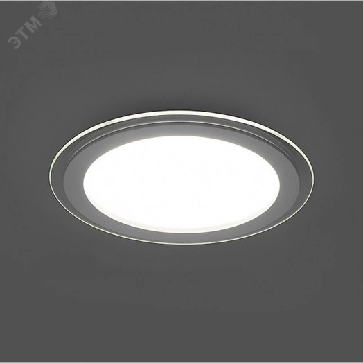 Светильник светодиодный ДВО-6w 4000K 480Лм со стеклом белый