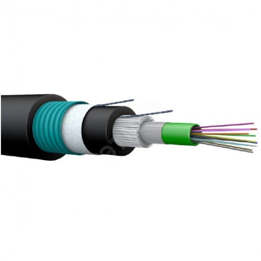 Кабель оптоволоконный OS2 - одномодовый - внутренний/наружный - в броне из стальной гофрированной ленты - огнестойкий - 12 волокон - LSZH