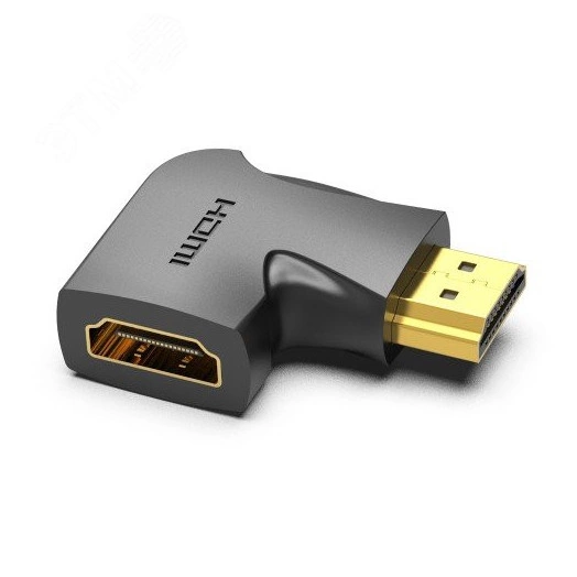 Адаптер переходник HDMI v2.0 19M на 19F, угол 90, контакты позолоченные