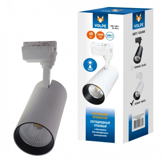 Светильник-прожектор ULB-Q277 40W/4000К WHITE светодиодный трековый 3100 Лм (4000К) Корпус белый