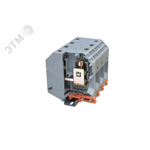 Клемма проходная, винтовой зажим, 2 точки подключения, 240 кв.мм, серая