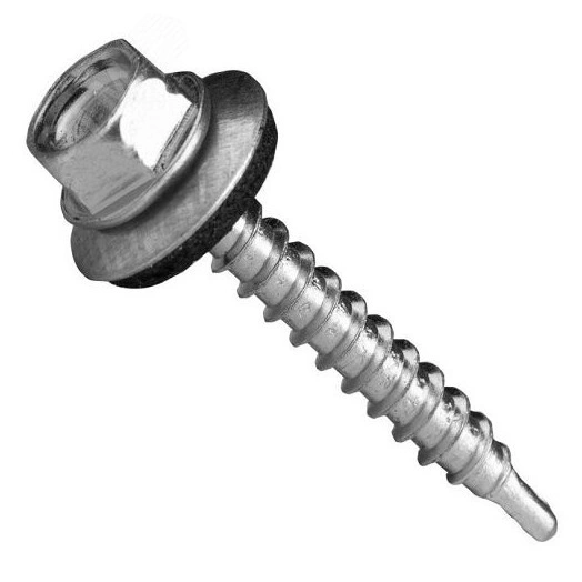 Саморез кровельный 4.8х35 сверлоконечный с шайбой EPDM оцинкованный