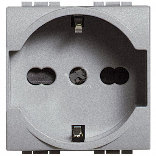 Розетка 2П с заземлением 16А с защитными шторками 2 модуля