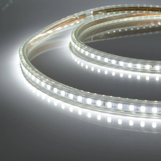 Светодиодная гибкая герметичная лента ULS-2835-120LED/m-10мм-IP67-220V-10W/m-50M-6500K Бобина 50 м Дневной (6500K)