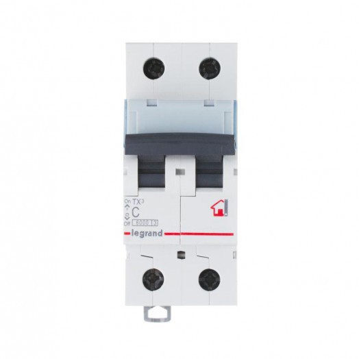 Выключатель автоматический модульный 2п C 10А 6кА TX3 6000 2мод. 230/400В Leg 404040