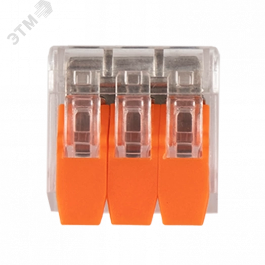 Клеммы монтажные многоразовые  PTC-3P 221-413 450V 32A 0,14-4.0mm2,  3 отверстия, прозрачные / 50шт.