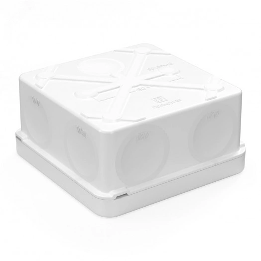 Коробка распределительная 60-0210-9003 для прямого монтажа двухкомпонентная безгалогенная (HF) белая 80х80х40 (132шт/кор)