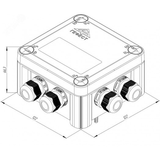 Коробка монтажная огнестойкая КМ-О-1212(П)(18к)-IP66(П6-12)