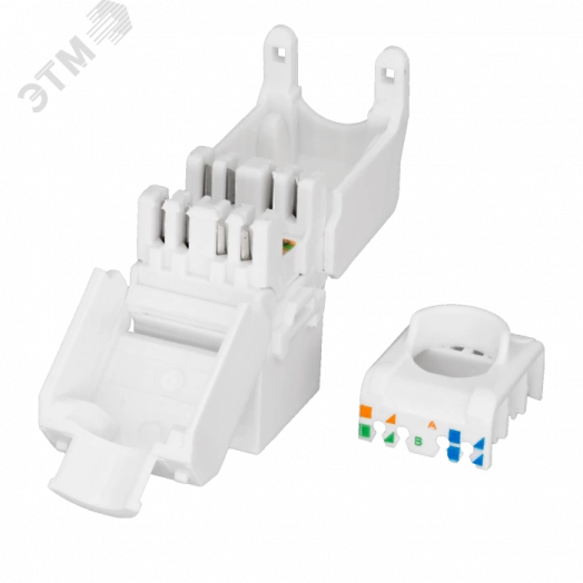 Модуль розеточный Keystone Jack 8P8C (RJ-45) UTP Cat.6 заделка без инструмента 180 град (DIY)