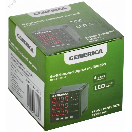Мультиметр цифровой щитовой трехфазный DO RS-485 96х96мм LED GENERICA